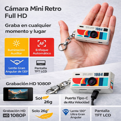 Mini Cámara retro en un llavero